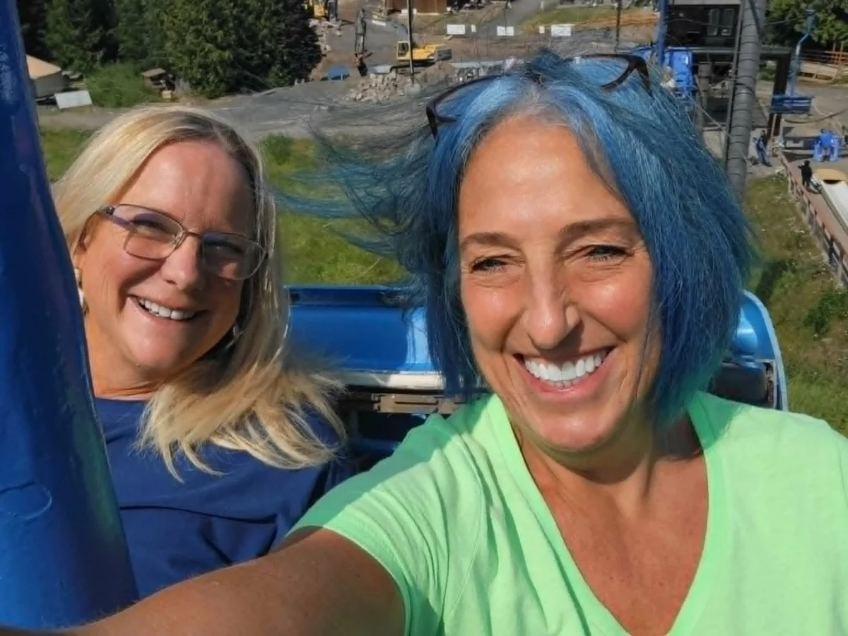 A sky lift during a hiking trip in Oregon with Sharon and Susan